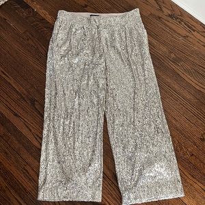 Silver, sequin pants